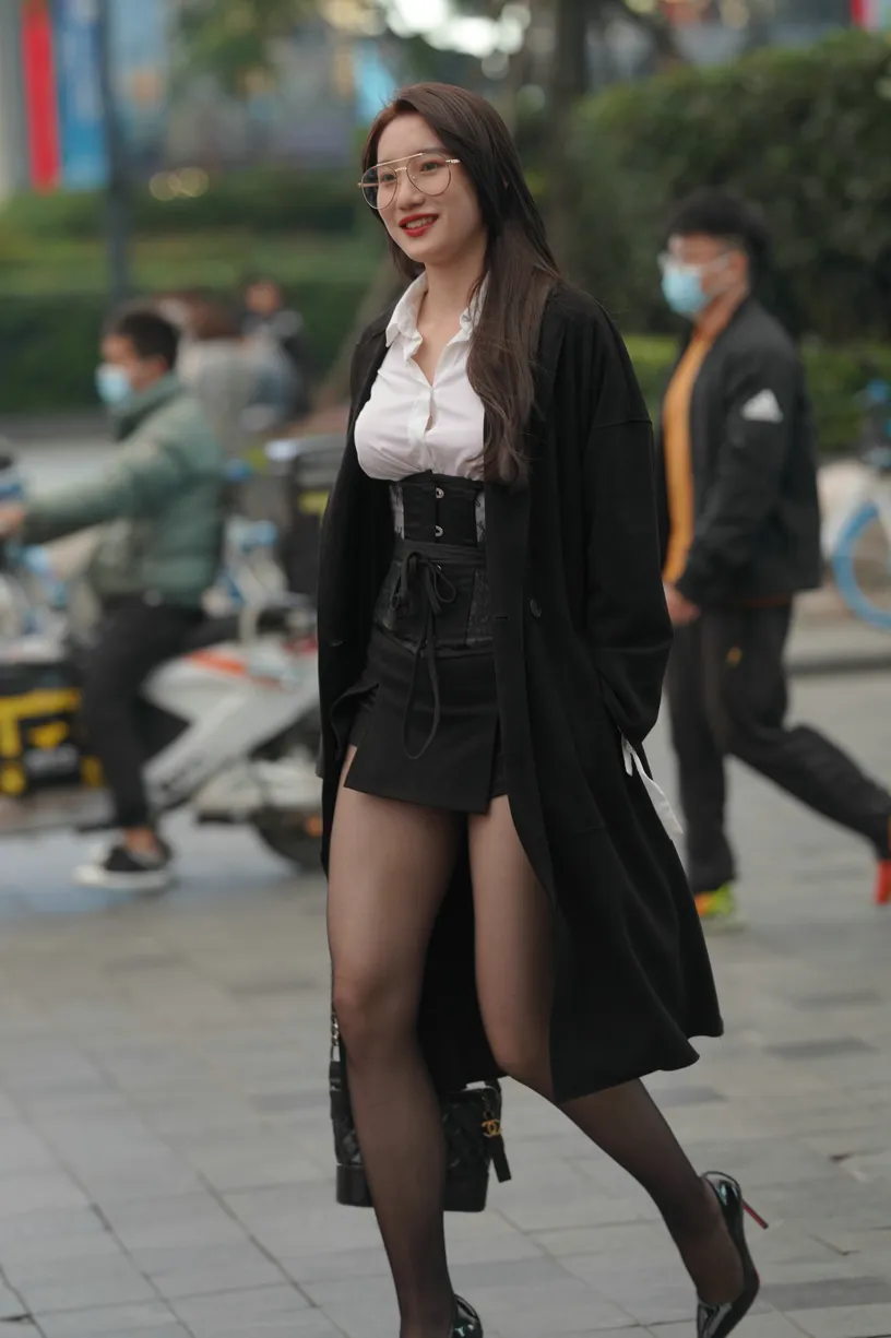 [Mzsock] NO.160 Long legs in black stockings street photography#[105P]-67